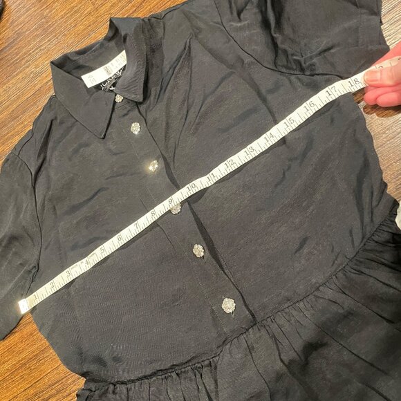 NWT J.Crew Collection Women's Sz 6 Black Shirtdress A-Line Jewel Buttons CF624 - Picture 8 of 10